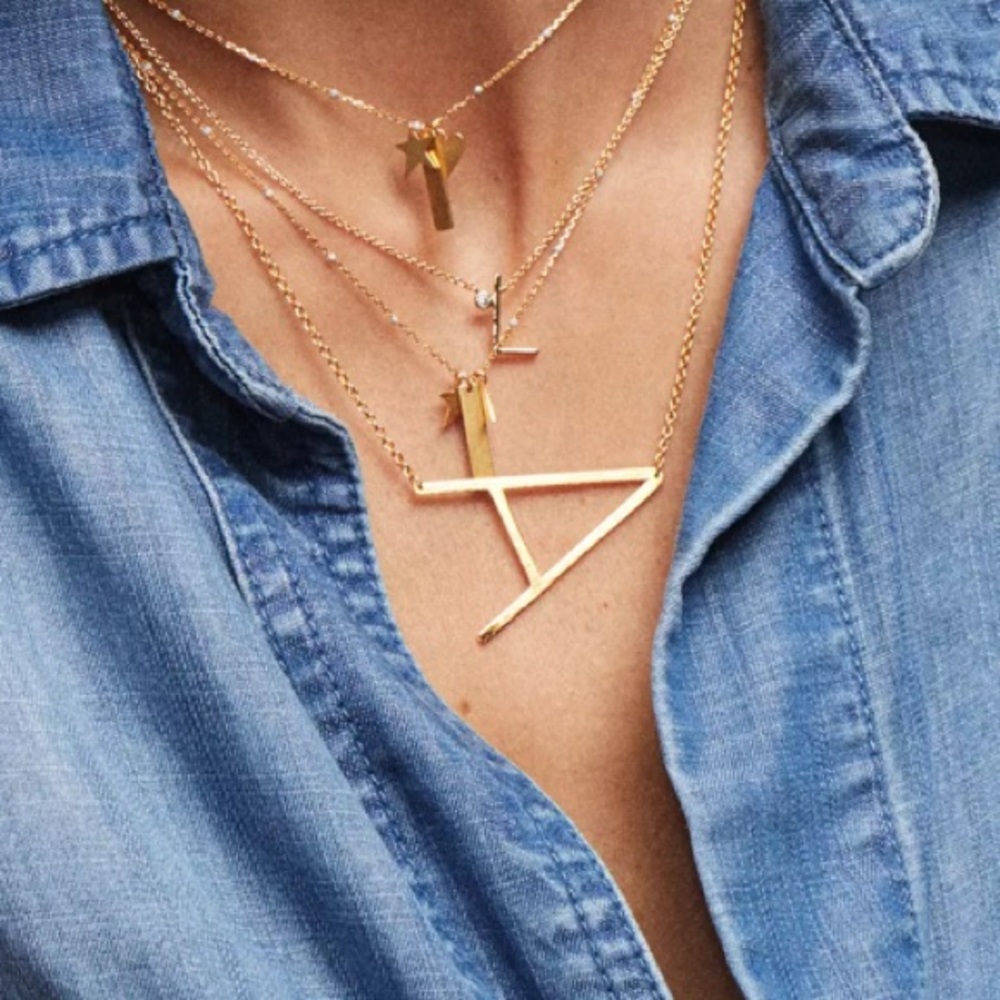 Anthropology A Initial Necklace